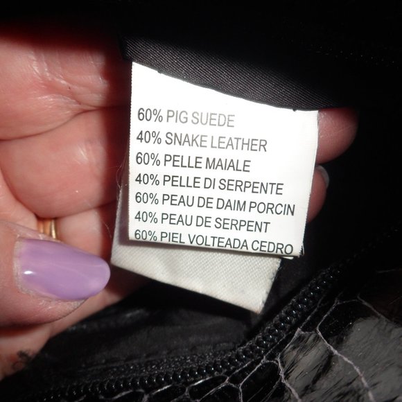 Tosca Blu Snakeskin Suede Purse - Picture 3 of 9